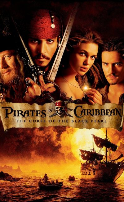 Poster for the movie "Pirates of the Caribbean: The Curse of the Black Pearl"